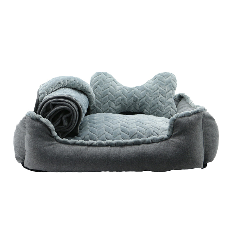 Ancol 'Made From' Dog Bed Set in Grey 60 x 50cm