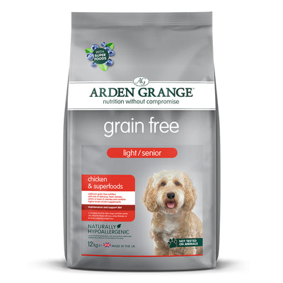 Arden Grange Adult Dog Grain Free Light/Senior - Chicken & Superfoods 12kg