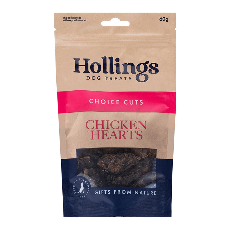 Hollings 100% Natural Chicken Hearts 60g x 12