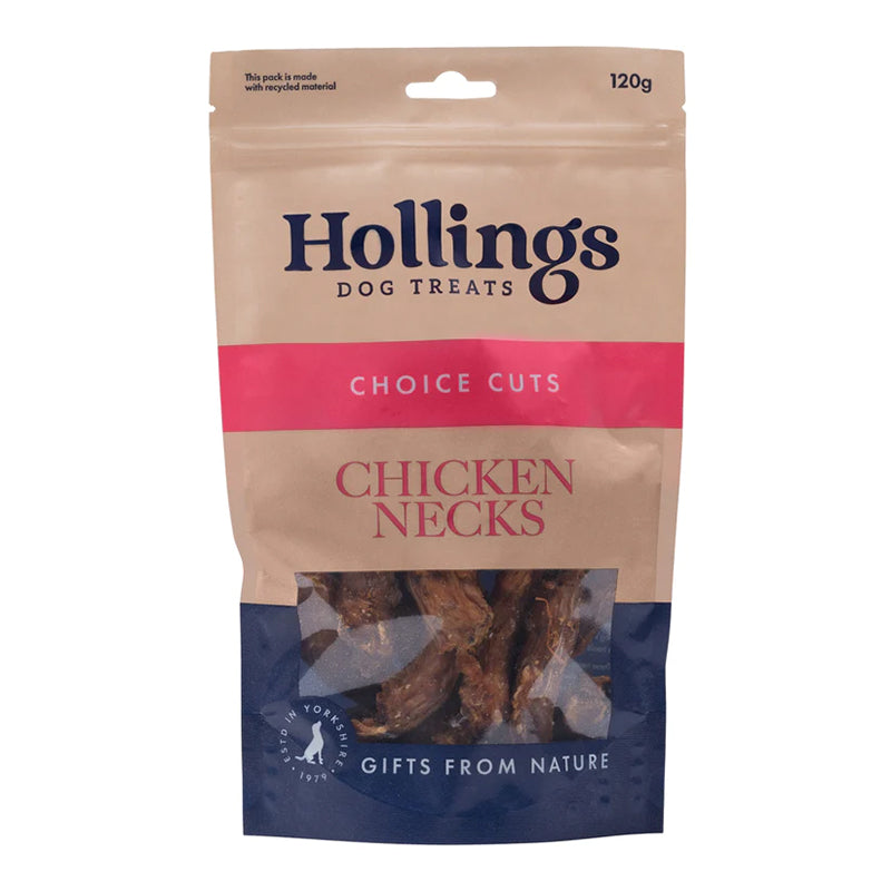 Hollings 100% Natural Chicken Necks 120g x 8