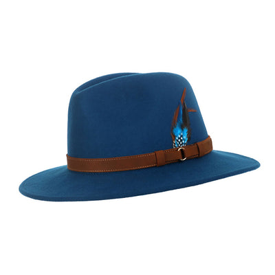 Ladies Ranger Wool Felt Crushable Hat in Teal - Medium by Denton Hats
