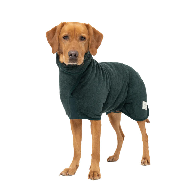 Ruff and Tumble Classic Dog Drying Coat in Forest Green
