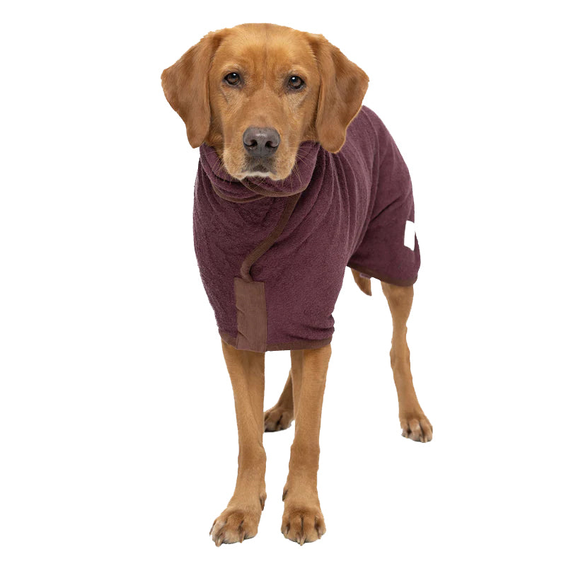 Ruff and Tumble New Country Dog Drying Coat in Burgundy