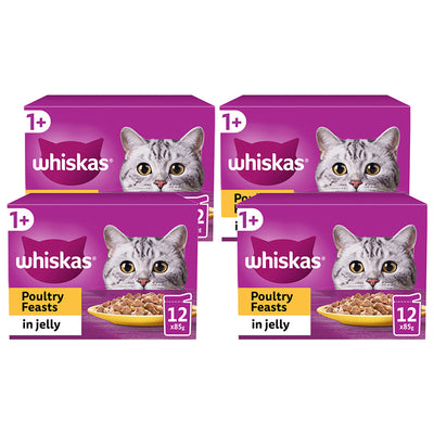 Whiskas Pouch 1+ Poultry Selection in Jelly 85g 12-Pack x 4