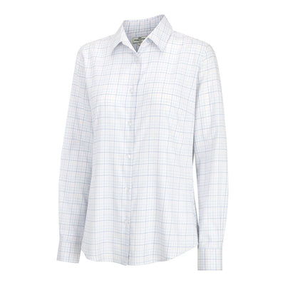 Callie Twill Check Shirt In White, Pink & Blue - Cheshire Game Hoggs of Fife
