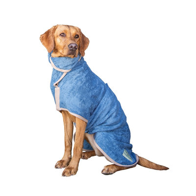 Classic Dog Drying Coat in Sandringham Blue - Cheshire Game Ruff and Tumble