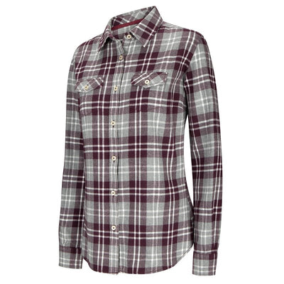 Eilidh Ladies Flannel Shirt In Marled Merlot - Cheshire Game Hoggs of Fife