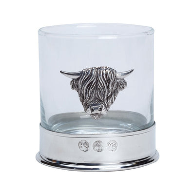 Highland Cow Whisky Glass - Cheshire Game Bisley