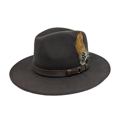Ladies Ranger Wool Crushable Hat in Dark Brown - Medium - Cheshire Game Denton Hats