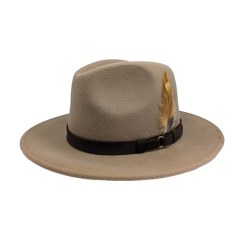 Ladies Ranger Wool Felt Crushable Hat in Beige - Medium - Cheshire Game Denton Hats