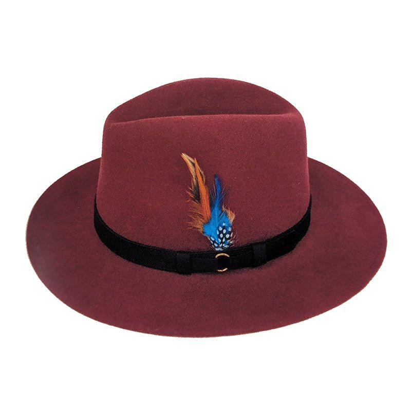 Ladies Ranger Wool Felt Crushable Hat in Maroon - Medium - Cheshire Game Denton Hats