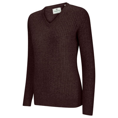 Lauder Ladies Cable Pullover In Redwood - Cheshire Game Hoggs of Fife