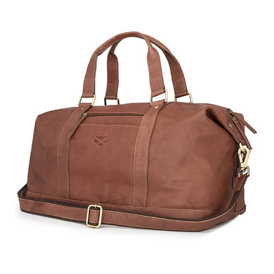 Monarch Leather Carryon Holdall In Hazelnut - Cheshire Game Hoggs of Fife