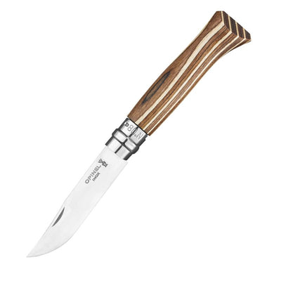No.8 Laminated Birch Knife in Brown - Cheshire Game Opinel