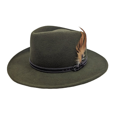 Outbacker Wool Felt Crushable Hat in Green - Cheshire Game Denton Hats