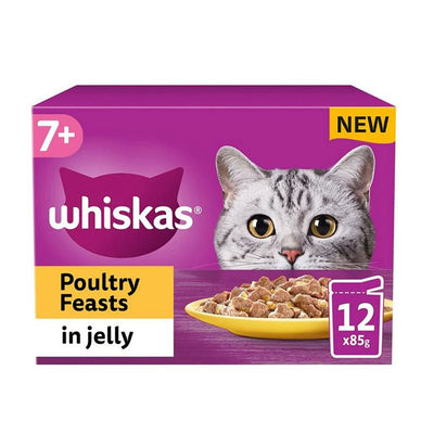 Pouch 7+ Poultry Feasts in Jelly 85g - 12 Pack x 4 - Cheshire Game Whiskas