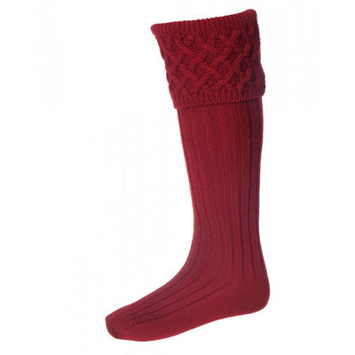 Rannoch Shooting Socks in Brick Red - Cheshire Game House Of Cheviot