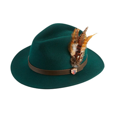 Richmond Ladies Felt Hat With Feather In Bottle - Cheshire Game Alan Paine