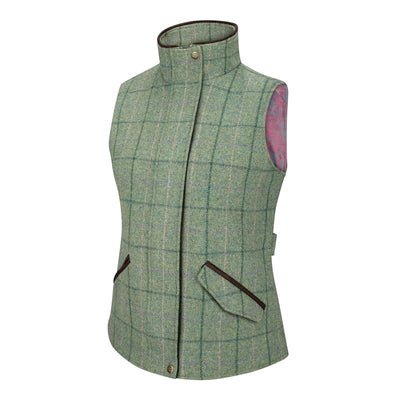 Roslin Ladies Technical Tweed Waistcoat In Spring Bracken - Cheshire Game Hoggs of Fife
