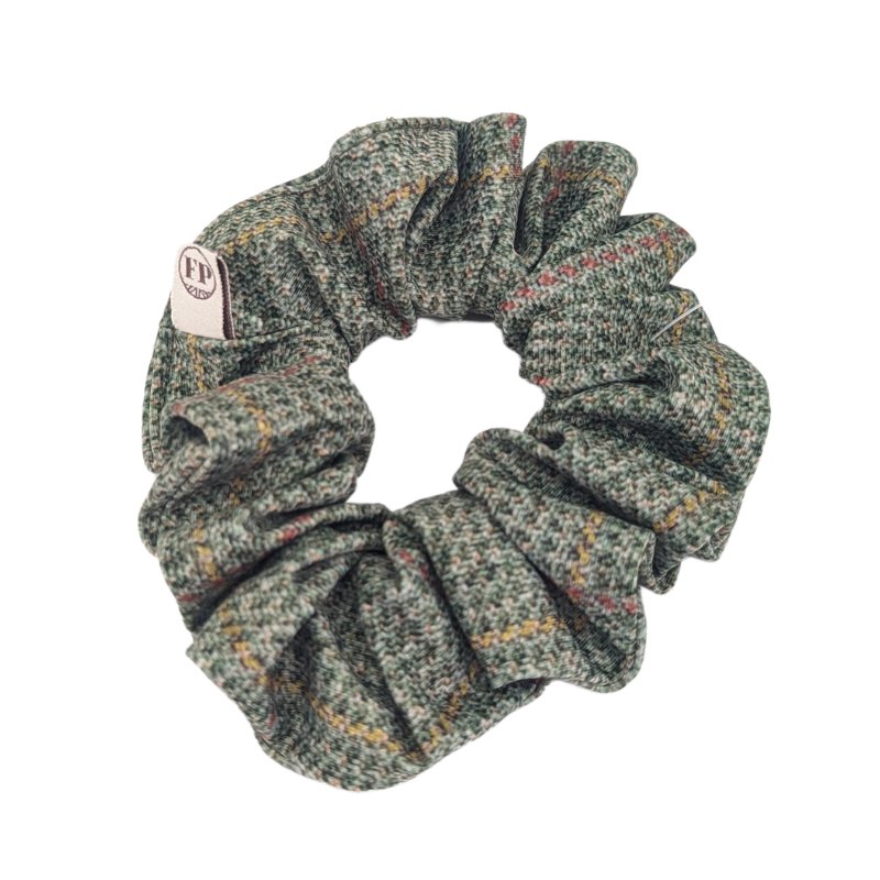 Scrunchie in Evelith Tweed Amber Moss - Cheshire Game Foxy Pheasant