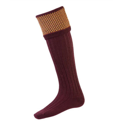 Tayside Shooting Socks in Mulberry - Cheshire Game House Of Cheviot