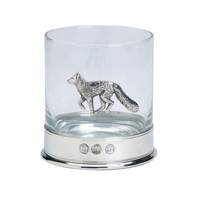 Whisky Glass with Pewter Fox Motif in Presentation Box - Cheshire Game Bisley