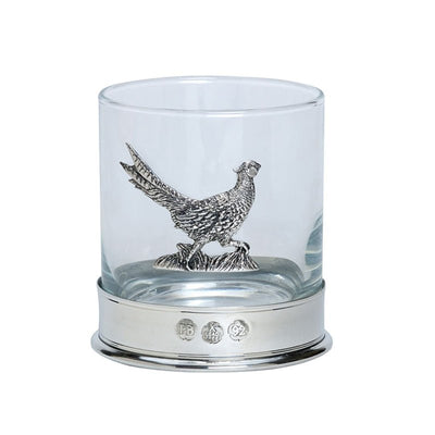 Whisky Glass With Running Pheasant in Presentation Box - Cheshire Game Bisley